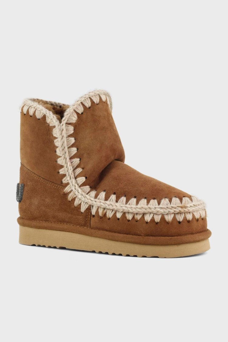 Mou Hakiki Deri Simli Logo Detaylı Dikişli Eskimo Bayan Bot MU.FW101050A COG TABA - Mou (1)