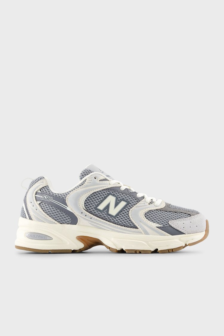 New Balance Deri Karışımlı Logolu Bağcıklı Sneaker Kadın Ayakkabı U530SUB GRİ-EKRU - New Balance