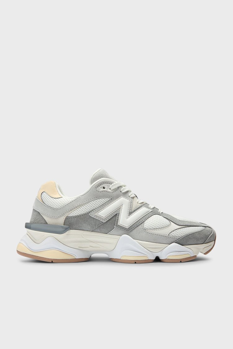 New Balance Deri Karışımlı Logolu Bağcıklı Unisex Ayakkabı U9060AUB EKRU-GRİ - New Balance