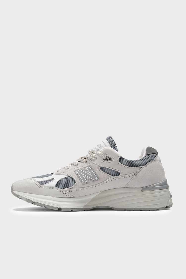 New Balance Deri Karışımlı Logolu Sneaker Erkek Ayakkabı U991LG2 GRİ - New Balance (1)