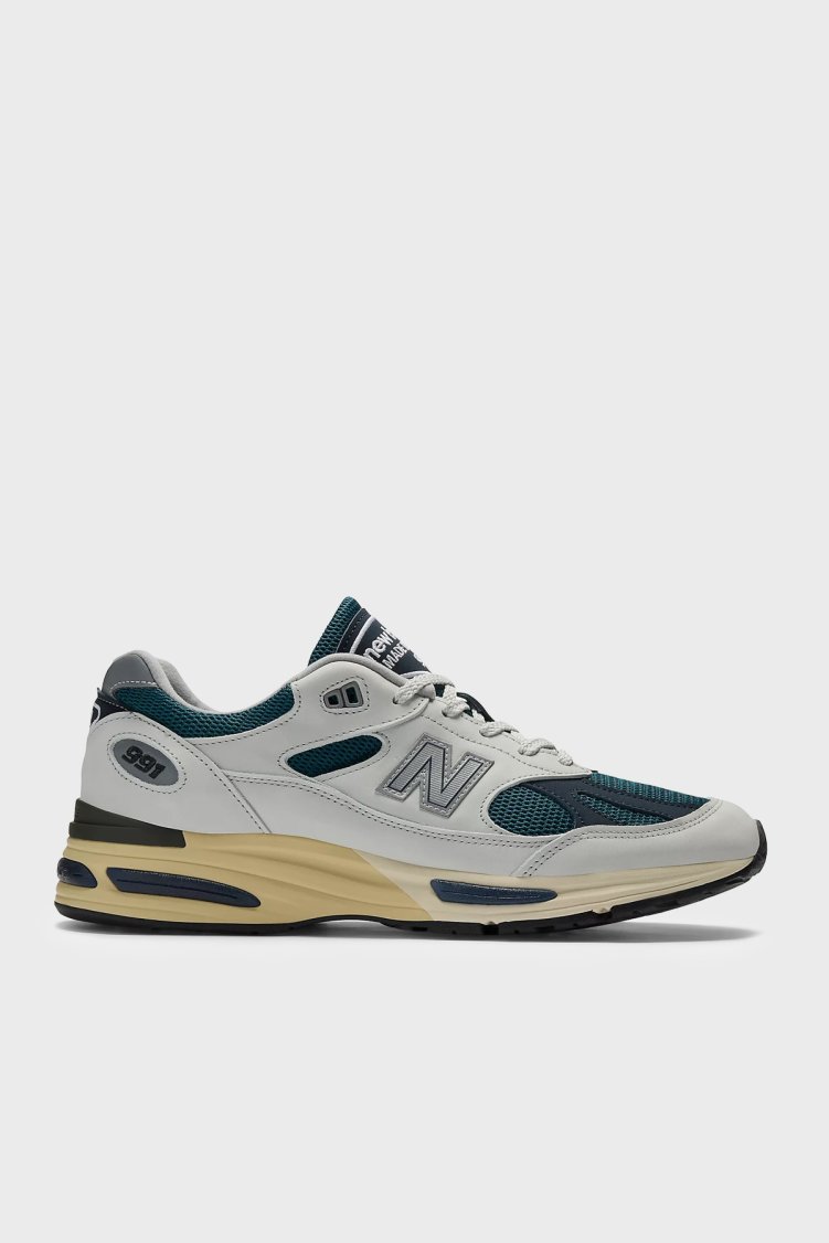 New Balance Deri Karışımlı Sneaker Erkek Ayakkabı U991TO2 Gri-petrol - New Balance