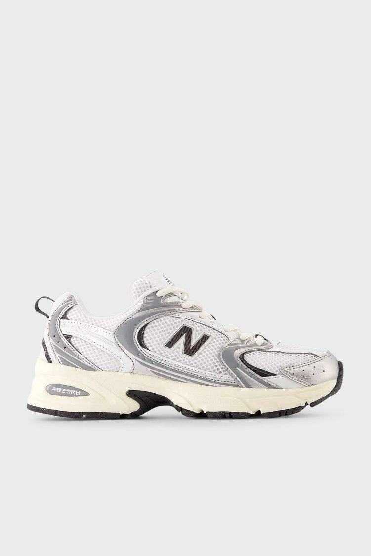 New Balance Logolu Bağcıklı Sneaker Kadın Ayakkabı U530ESA EKRU-GÜMÜŞ - New Balance