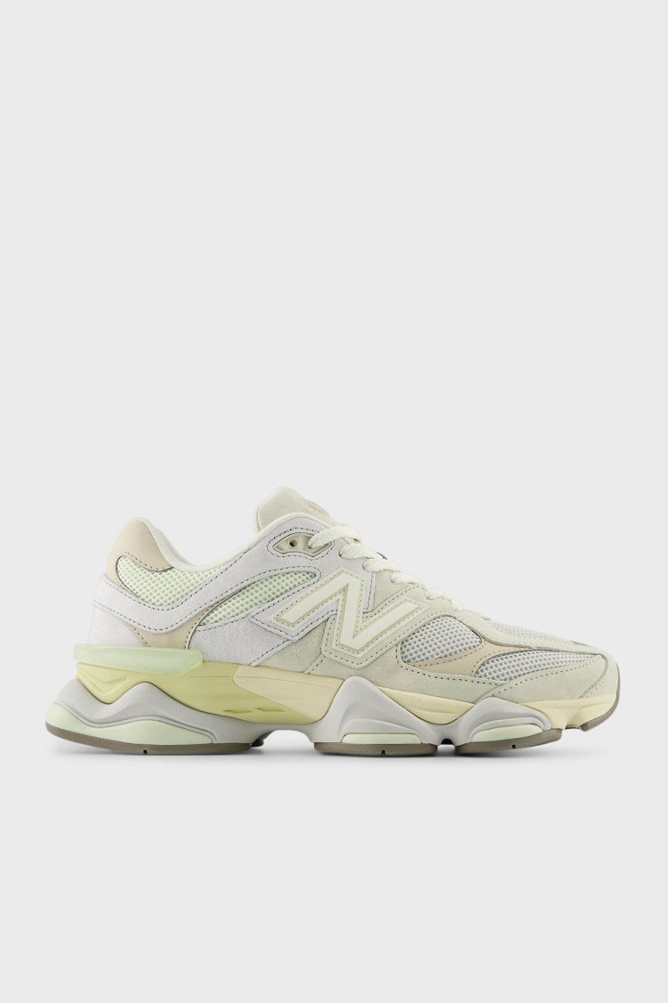 New Balance Logolu Deri Sneaker Bayan Ayakkabı U9060EEP Beyaz-Açık Yeşil - New Balance