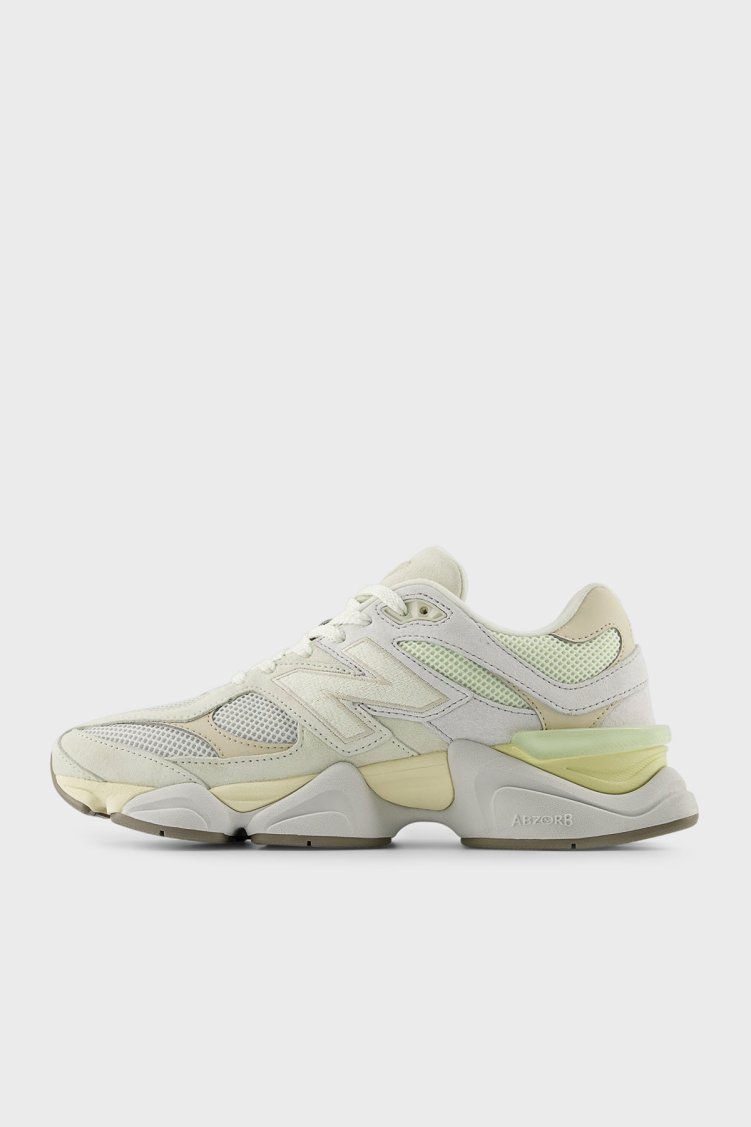 New Balance Logolu Deri Sneaker Bayan Ayakkabı U9060EEP Beyaz-Açık Yeşil - New Balance (1)