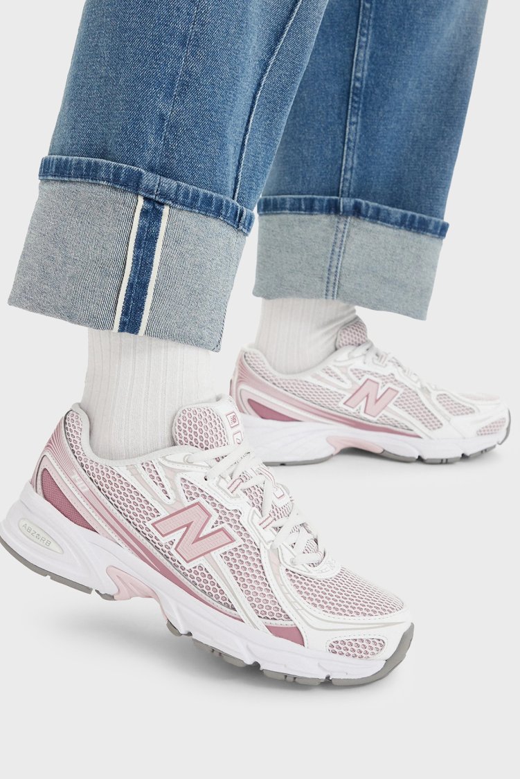 New Balance Logolu Sneaker Kadın Ayakkabı U74078Z Pembe-beyaz - New Balance
