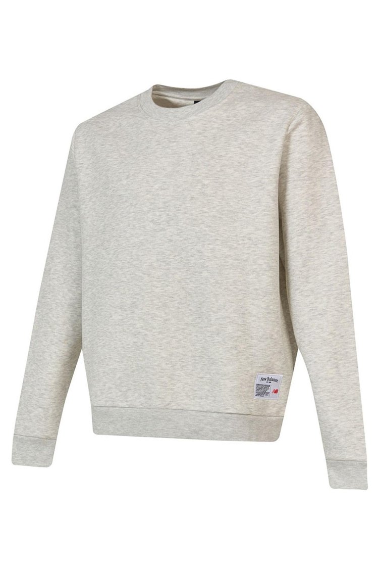 New Balance NB Lifestyle Pamuklu Regular Fit Bisiklet Yaka Erkek Sweat MNC3503-SNW1 BEYAZ - New Balance