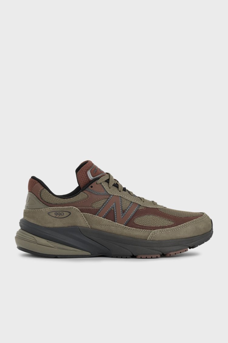 New Balance Süet Logolu Bağcıklı Sneaker Erkek Ayakkabı U990CA6 HAKİ-KAHVE - New Balance