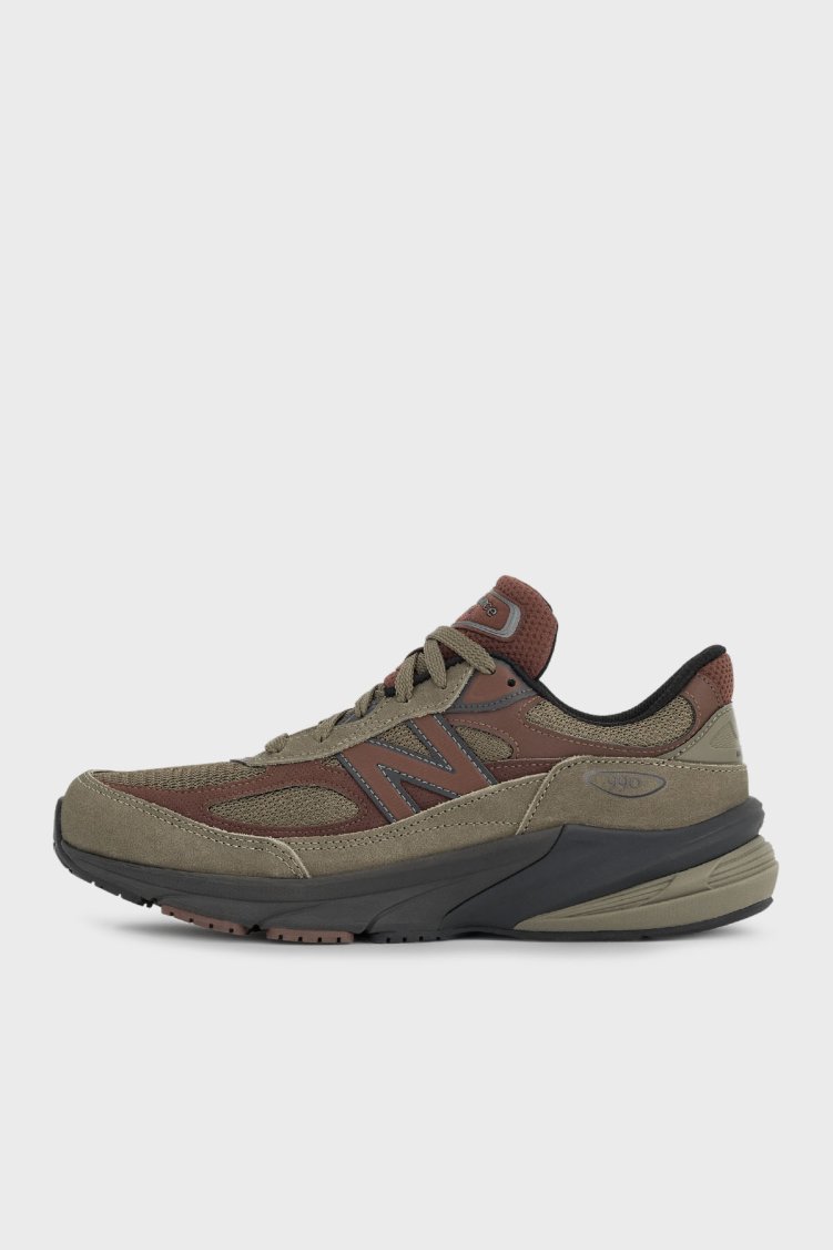 New Balance Süet Logolu Bağcıklı Sneaker Erkek Ayakkabı U990CA6 HAKİ-KAHVE - New Balance (1)