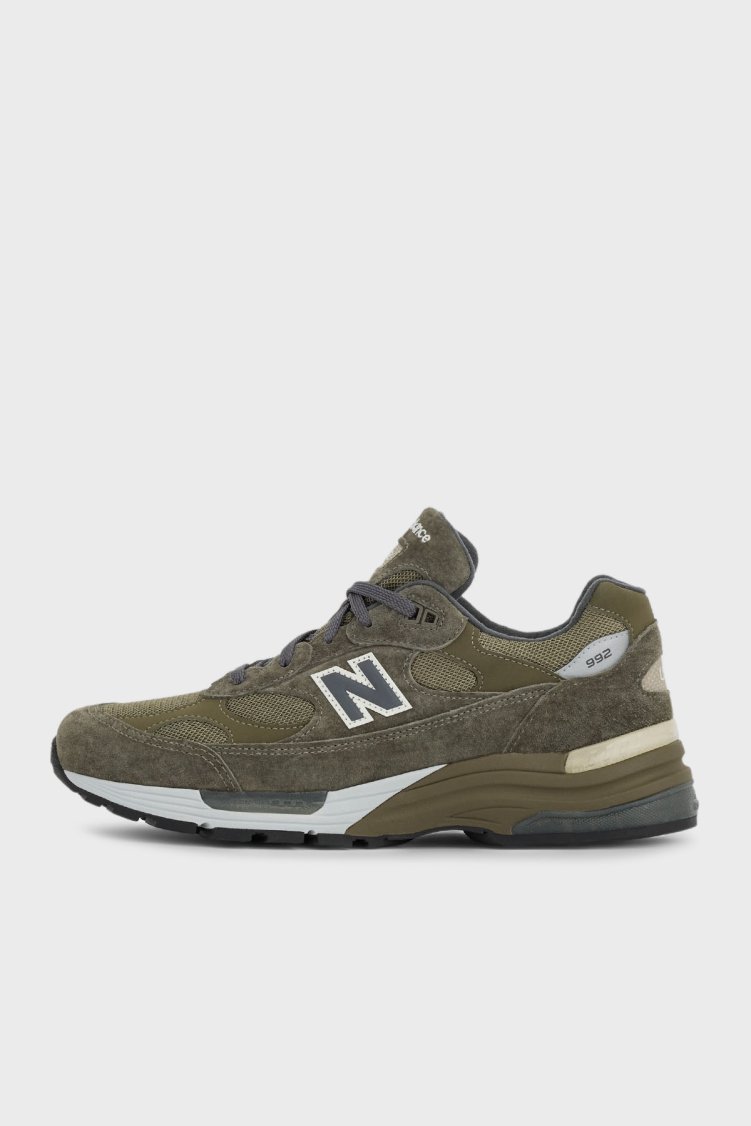 New Balance Süet Logolu Bağcıklı Sneaker Erkek Ayakkabı U992GL HAKİ - New Balance (1)