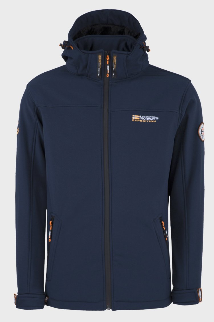 Norway Geographical Rüzgara ve Suya Dayanıklı Çıkarılabilir Kapüşonlu Softshell Erkek Mont TAKENI LACİVERT - Norway Geographical