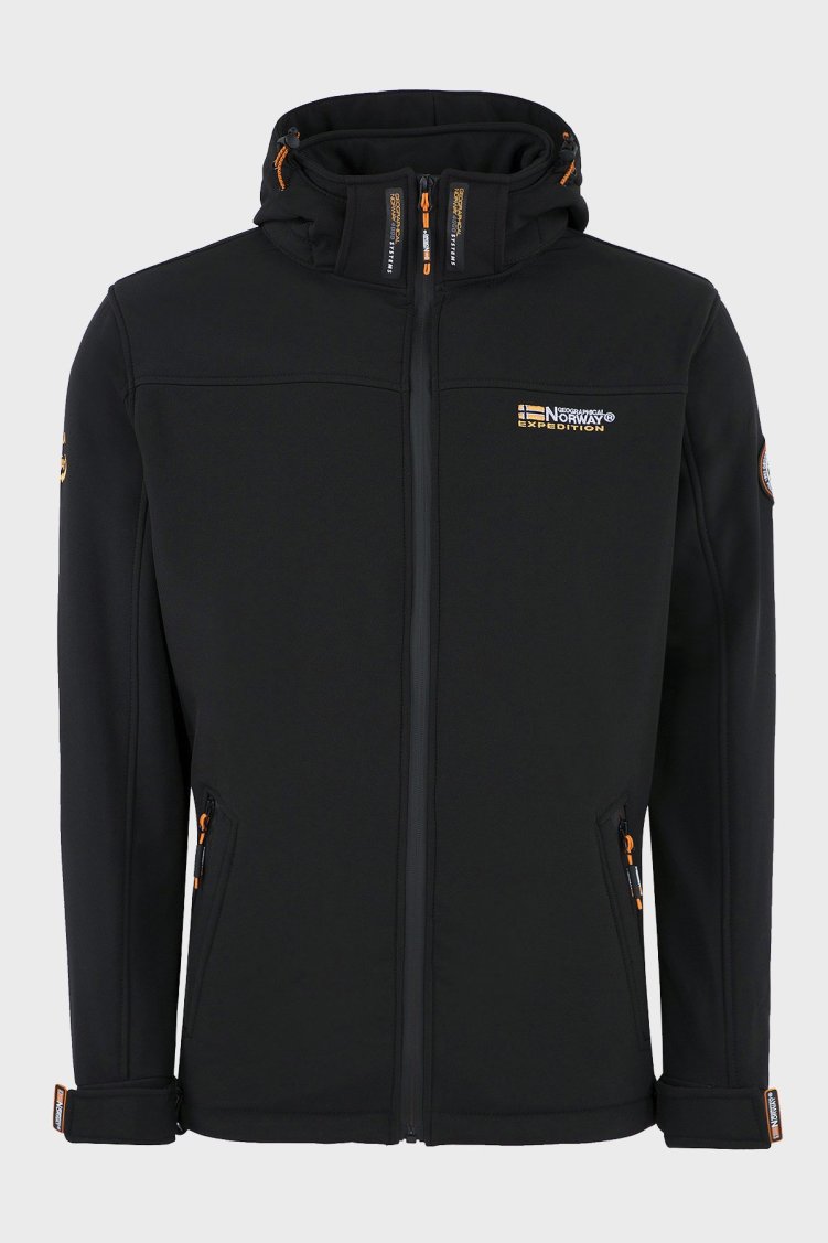 Norway Geographical Rüzgara ve Suya Dayanıklı Çıkarılabilir Kapüşonlu Softshell Erkek Mont TAKENI SİYAH - Norway Geographical