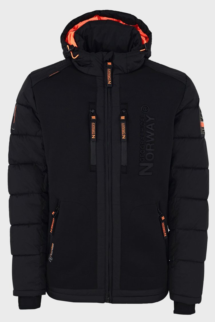 Norway Geographical Su Geçirmez Kapüşonlu Erkek Parka BEACHWOOD SİYAH - Norway Geographical