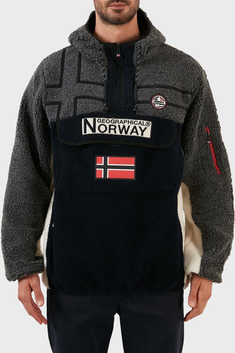 Norway Geographical Yumuşak Dokulu Soğuğa Dayanıklı Kapüşonlu Erkek Polar RIAKOLO LACİVERT - Norway Geographical