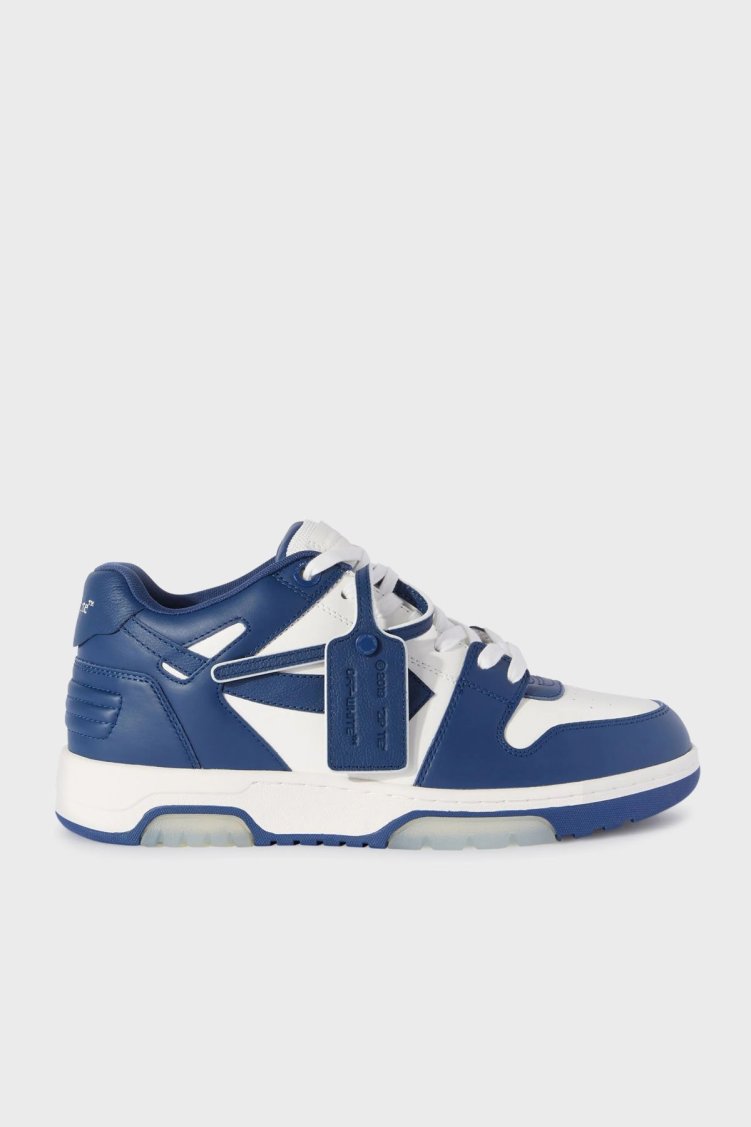 Off-White Deri Ok Tasarımlı Sneaker Erkek Ayakkabı OMIA189C99LEA007 0142 LACİVERT-BEYAZ - Off White