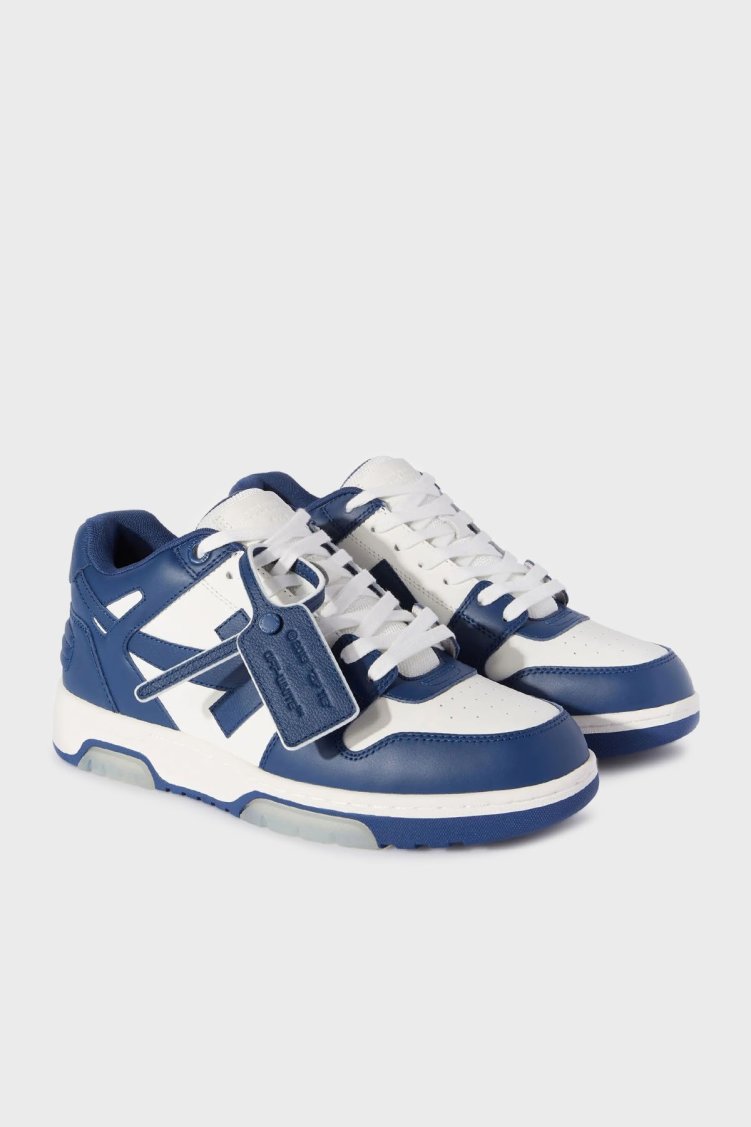 Off-White Deri Ok Tasarımlı Sneaker Erkek Ayakkabı OMIA189C99LEA007 0142 LACİVERT-BEYAZ - Off White (1)