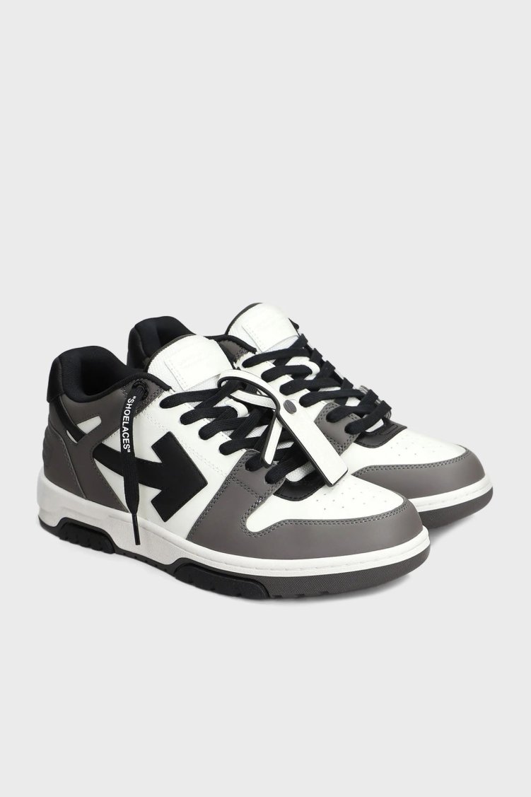 Off-White Deri Ok Tasarımlı Sneaker Erkek Ayakkabı OMIA189C99LEA013 0710 GRİ-BEYAZ - Off White (1)