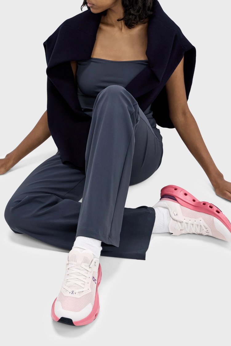 On Logolu Bağcıklı Sneaker Kadın Ayakkabı 3WF30325121 Ekru-pembe - On (1)