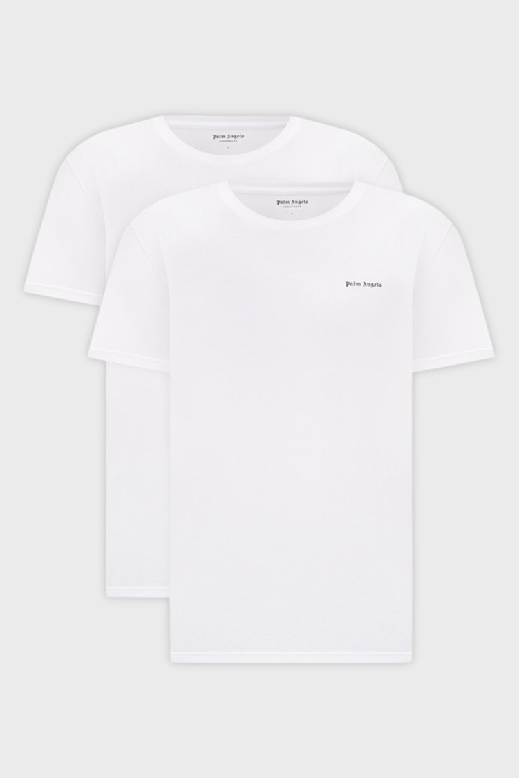 Palm Angels Pamuklu Bisiklet Yaka 2 Pack Erkek T Shirt PLA1UMBTS01BI Beyaz - Palm Angels
