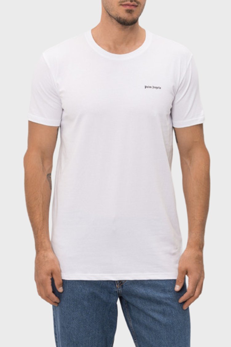 Palm Angels Pamuklu Bisiklet Yaka 2 Pack Erkek T Shirt PLA1UMBTS01BI Beyaz - Palm Angels (1)