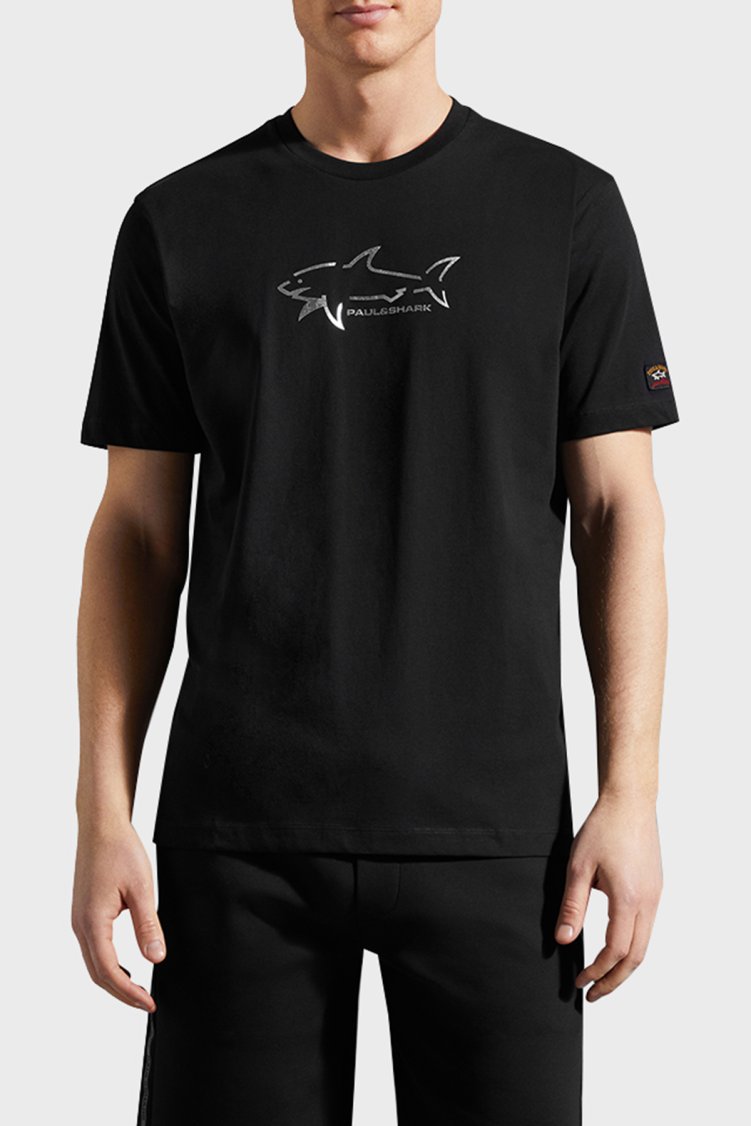 Paul & Shark % 100 Pamuk Regular Fit Bisiklet Yaka Erkek T Shirt 23411198 011 SİYAH - Paul & Shark