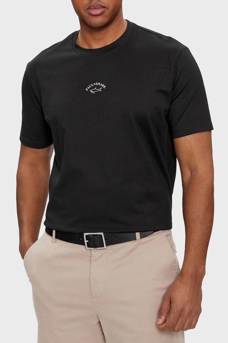 Paul & Shark % 100 Pamuk Regular Fit Bisiklet Yaka Erkek T Shirt 24411033 011 SİYAH - Paul & Shark