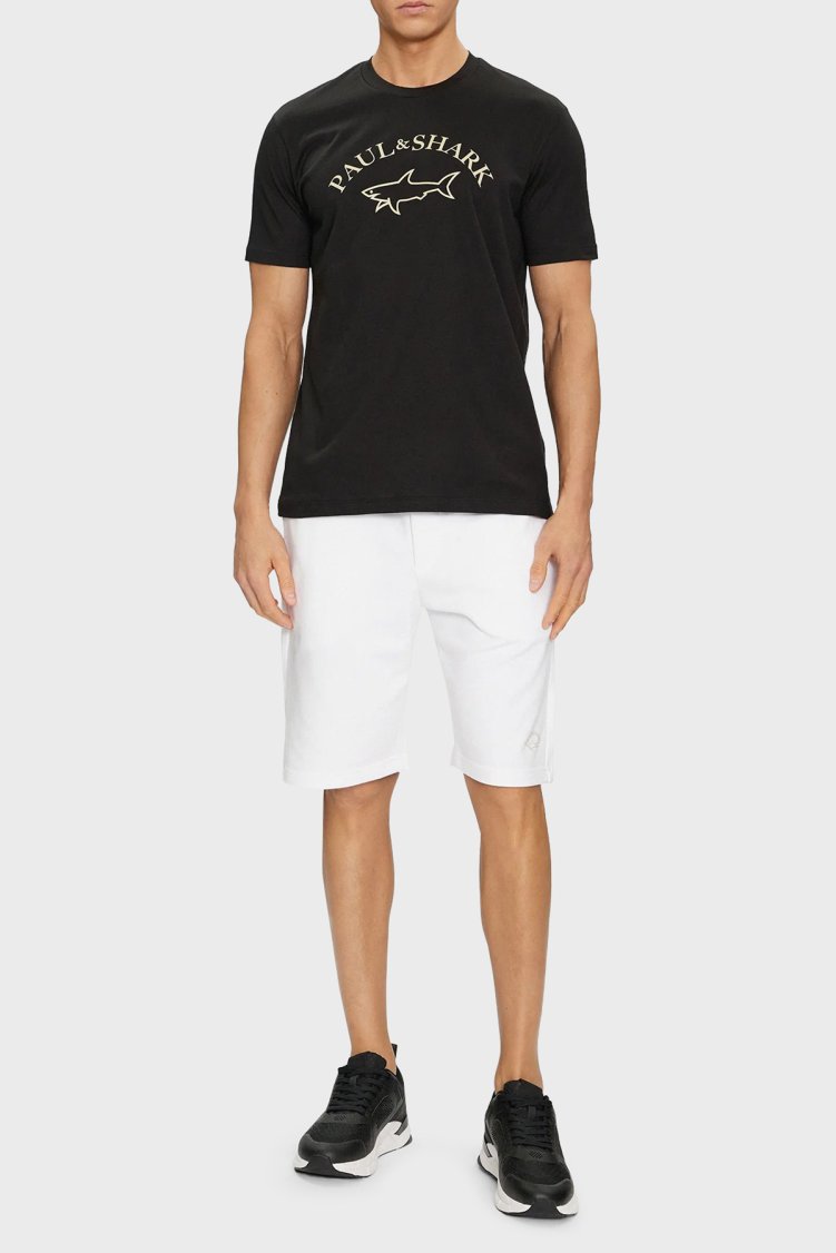 Paul & Shark % 100 Pamuk Regular Fit Bisiklet Yaka Logolu Erkek T Shirt 24411032 011 SİYAH - Paul & Shark (1)