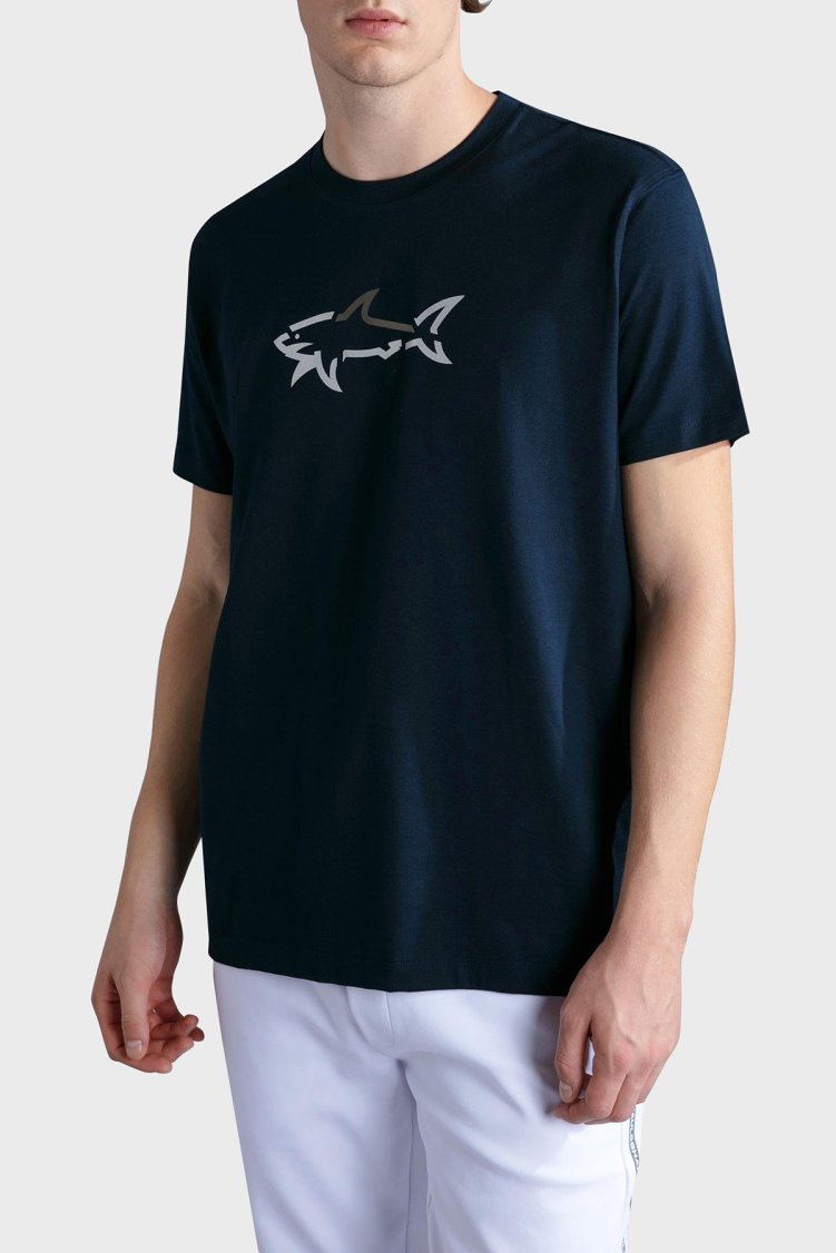 Paul & Shark % 100 Pamuk Regular Fit Bisiklet Yaka Logolu Erkek T Shirt 24411085 013 LACİVERT - Paul & Shark