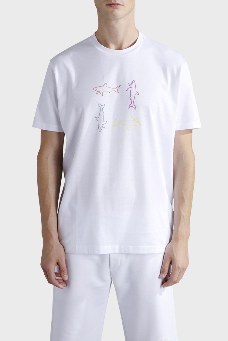 Paul & Shark % 100 Pamuk Regular Fit Bisiklet Yaka Logolu Erkek T Shirt 24411088 010 BEYAZ - Paul & Shark