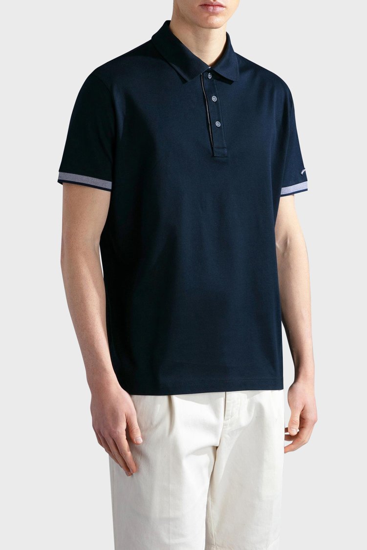 Paul & Shark % 100 Pamuk Regular Fit Düğmeli Erkek Polo Yaka T Shirt 24411316 013 LACİVERT - Paul & Shark