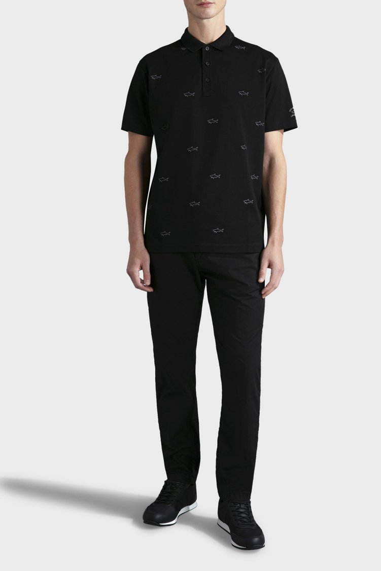 Paul & Shark % 100 Pamuk Regular Fit Logolu Erkek Polo Yaka T Shirt 23411252 011 SİYAH - Paul & Shark (1)