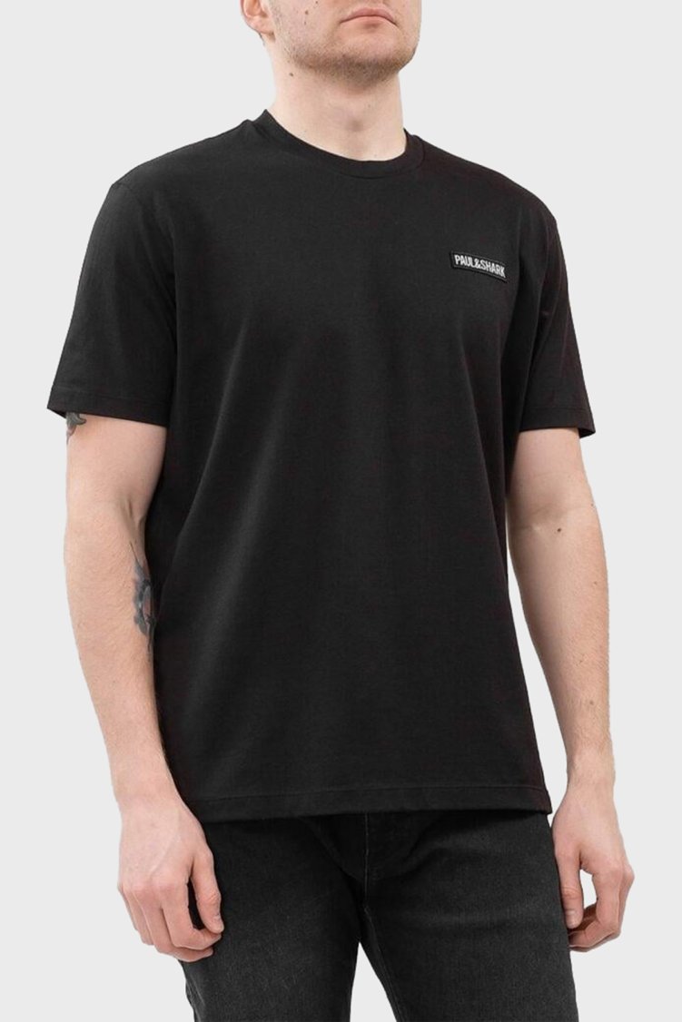 Paul & Shark % 100 Pamuk Regular Fit Sırt Baskılı Erkek T Shirt 24411077 011 SİYAH - Paul & Shark