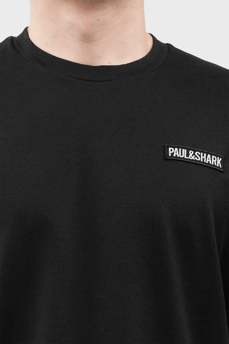 Paul & Shark % 100 Pamuk Regular Fit Sırt Baskılı Erkek T Shirt 24411077 011 SİYAH - Paul & Shark (1)