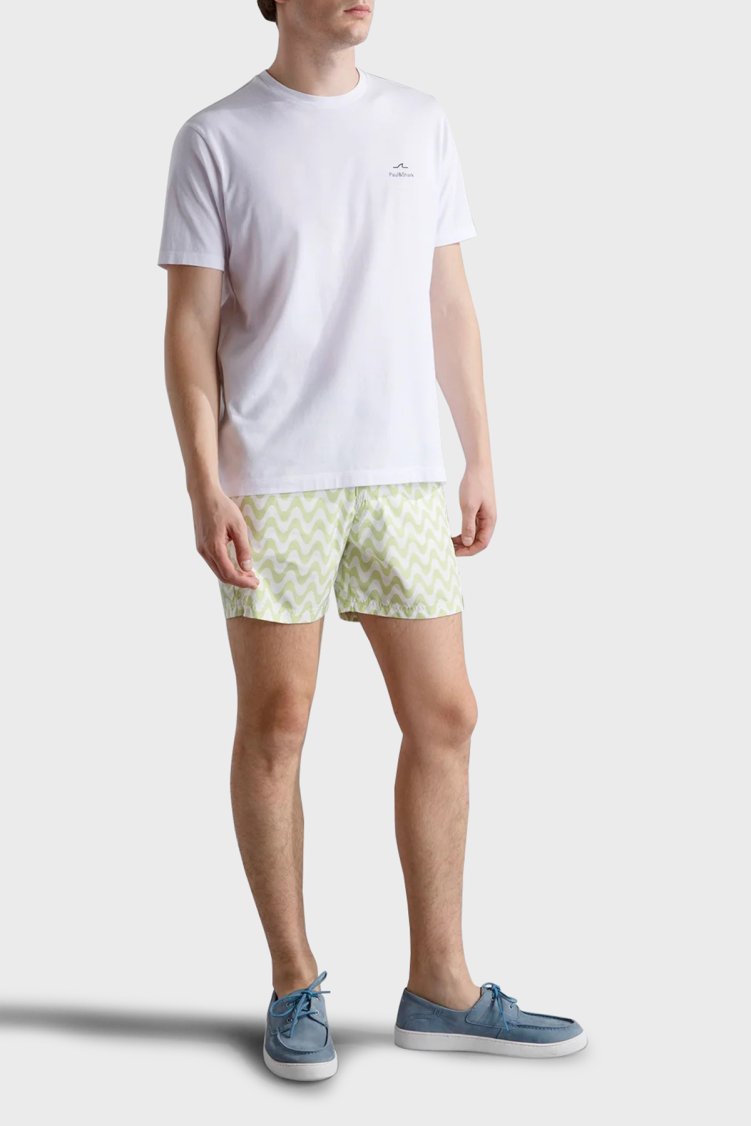 Paul & Shark % 100 Pamuk Regular Fit Sırt Baskılı Erkek T Shirt 24411087 010 BEYAZ - Paul & Shark (1)