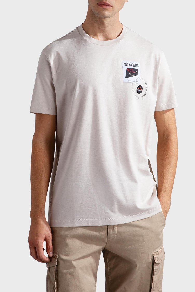 Paul & Shark Baskılı Pamuklu Regular Fit Bisiklet Yaka Erkek T Shirt 24411117 029 TAŞ - Paul & Shark