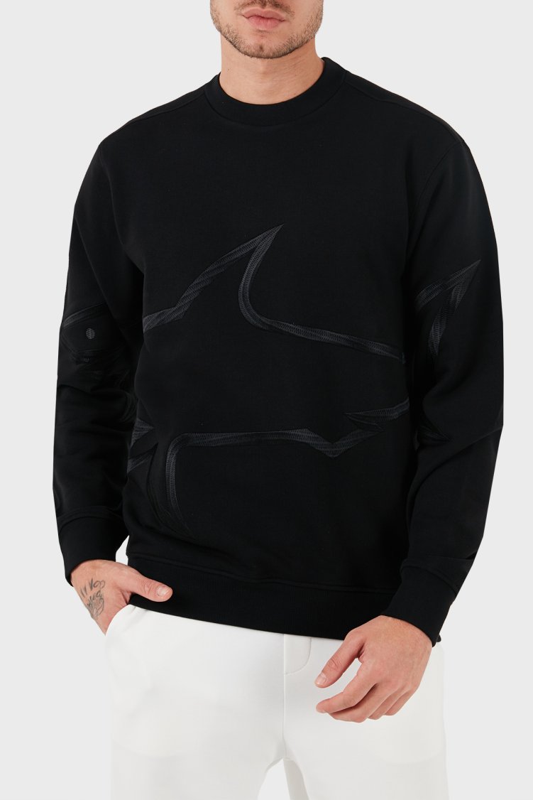 Paul & Shark Bisiklet Yaka Pamuklu Regular Fit Erkek Sweat 13311837 011 SİYAH - Paul & Shark