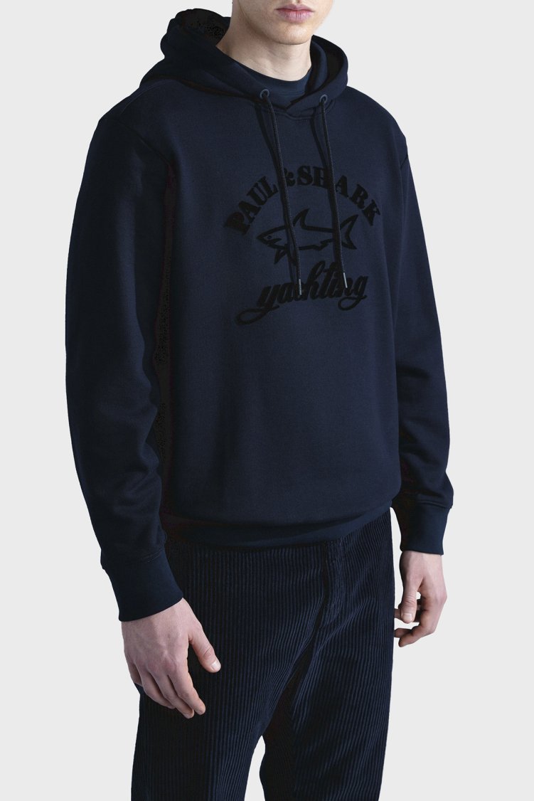 Paul & Shark Kapüşonlu % 100 Pamuk Regular Fit Erkek Sweat 13311805 013 LACİVERT - Paul & Shark