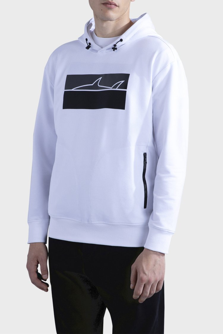 Paul & Shark Kapüşonlu Pamuk Karışımlı Regular Fit Erkek Sweat 13311882 010 BEYAZ - Paul & Shark