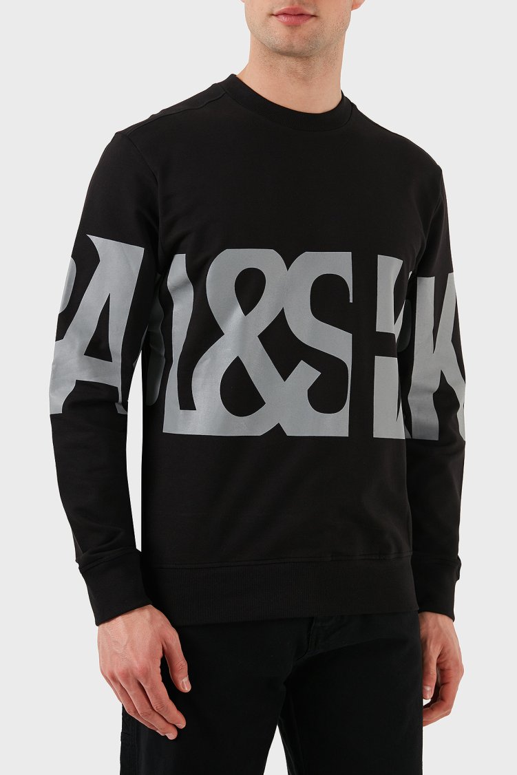 Paul & Shark Logo Baskılı Streç Pamuklu Regular Fit Bisiklet Yaka Erkek Sweat 24411862 011 SİYAH - Paul & Shark (1)