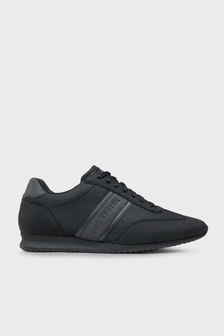 Paul & Shark Logolu Deri Sneaker Erkek Ayakkabı 12318008 011 SİYAH - Paul & Shark