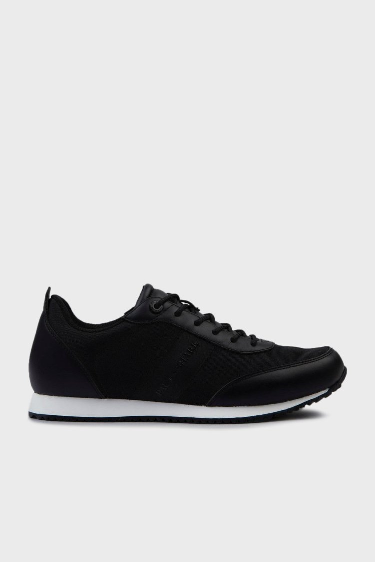 Paul & Shark Logolu Deri Sneaker Erkek Ayakkabı 24418007 011 SİYAH - Paul & Shark