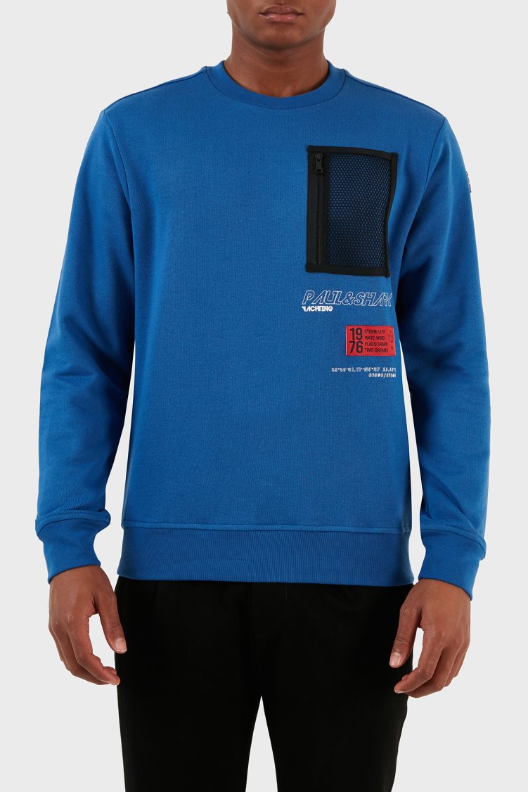 Paul & Shark Pamuklu Regular Fit Bisiklet Yaka Erkek Sweat 12311833 402 SAKS - Paul & Shark
