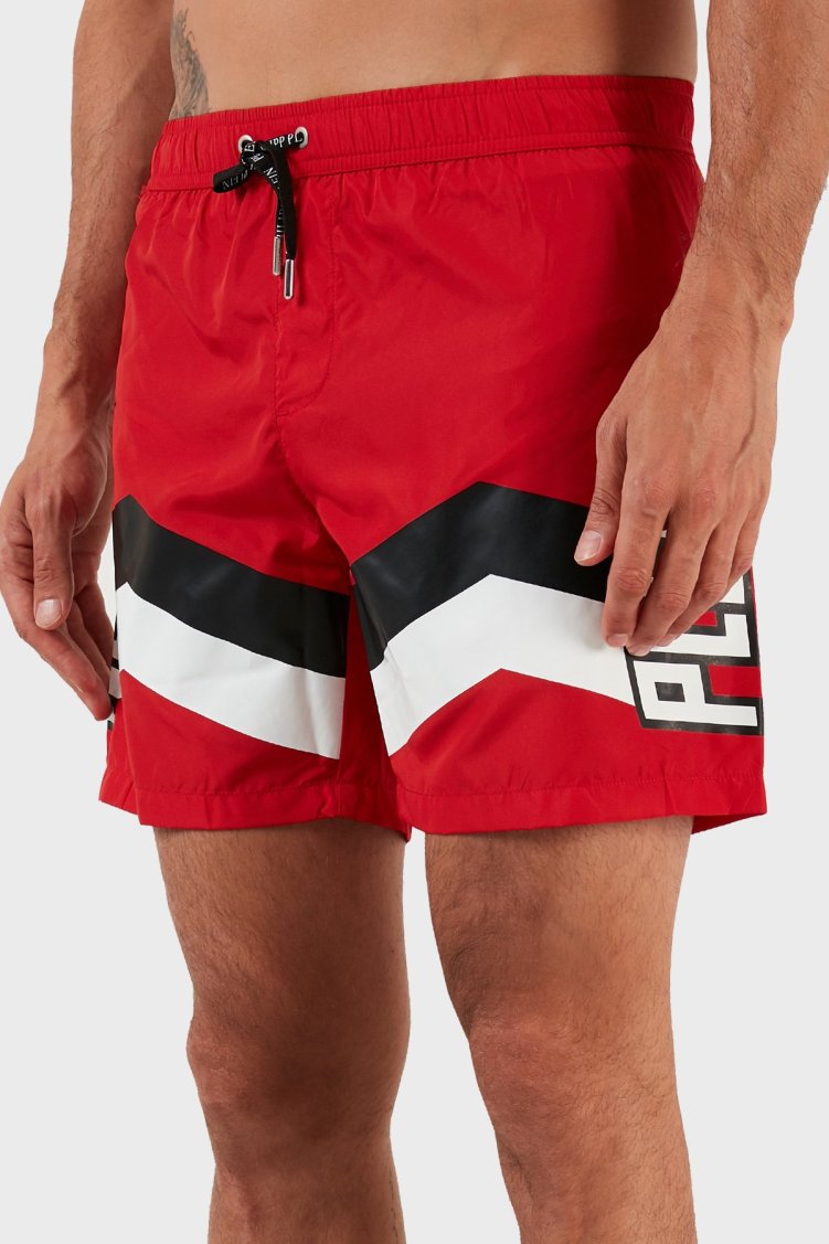 Philipp Plein Deniz Şortu Belden Bağlamalı Erkek Mayo Short CUPP06M0152 KIRMIZI - Philipp Plein (1)