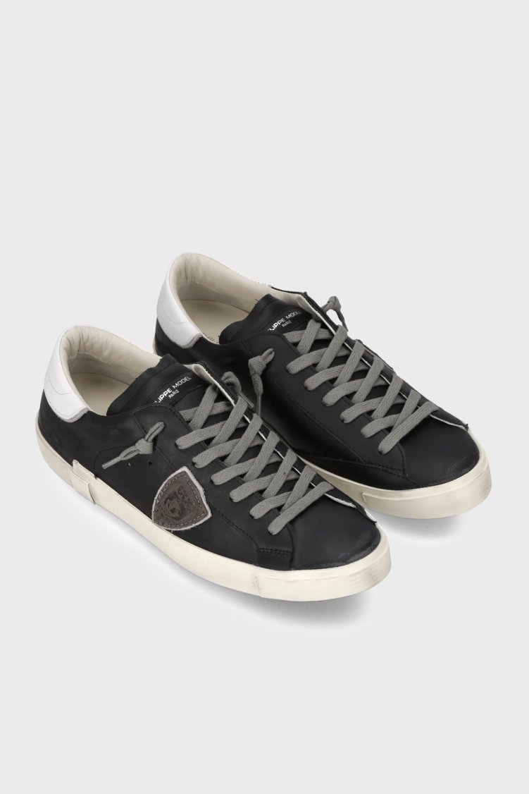 Philippe Model Deri Logolu Sneaker Erkek Ayakkabı PRLUV039 Siyah-beyaz - Philippe Model (1)