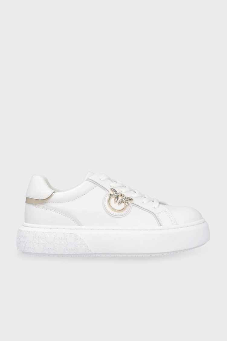 Pinko Hakiki Deri Sneaker Bayan Ayakkabı SS0003 P014 ZIA BEYAZ - Pinko