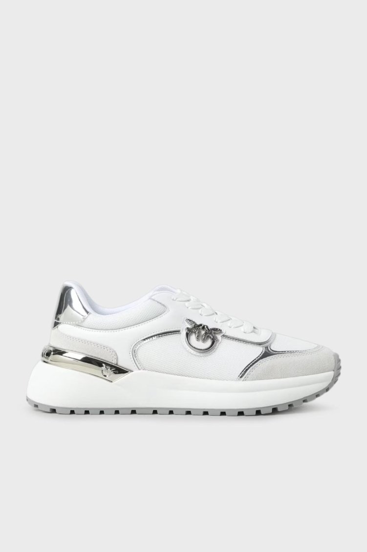 Pinko Logolu Deri Sneaker Bayan Ayakkabı SS0019 P027 ZI6 BEYAZ - Pinko