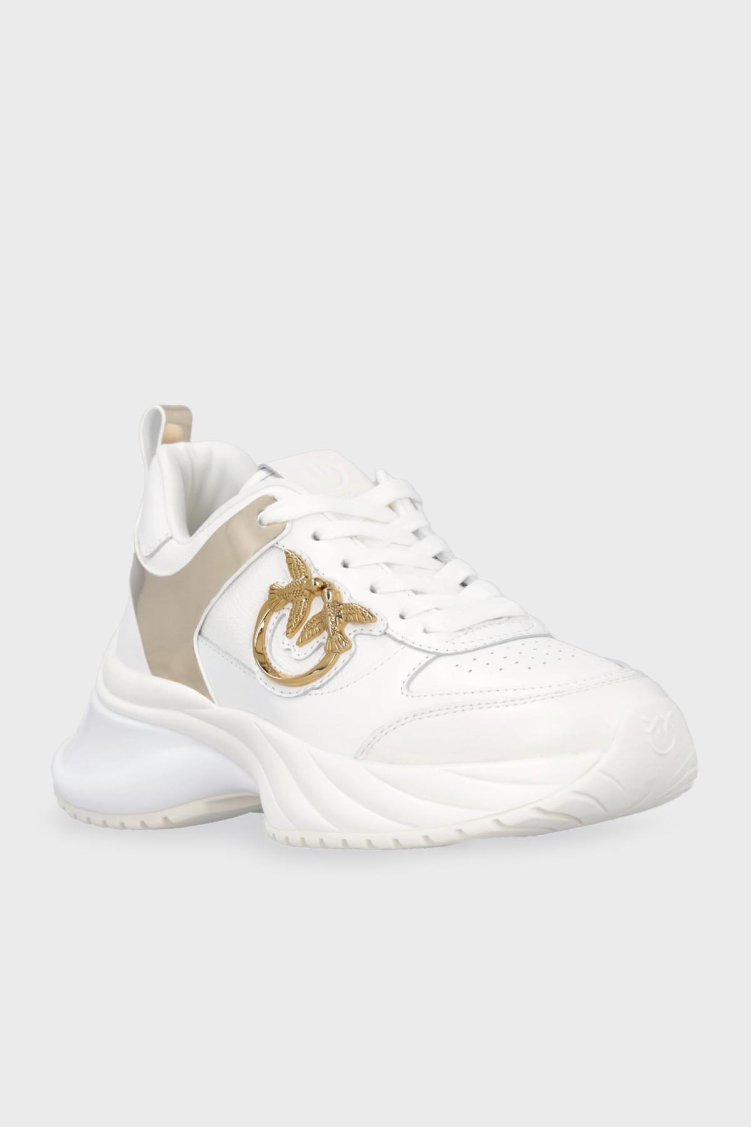 Pinko Logolu Deri Sneaker Kadın Ayakkabı SS0027 P025 Z1B BEYAZ - Pinko (1)