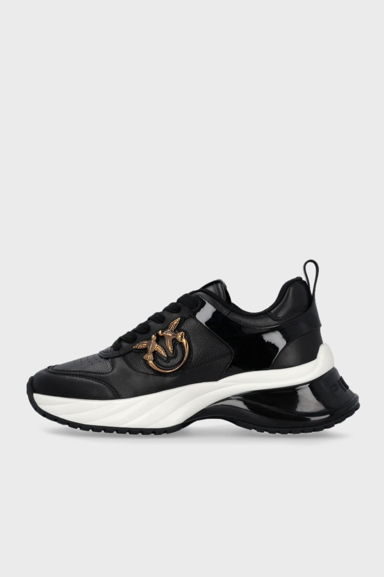 Pinko Logolu Hakiki Deri Kalın Tabanlı Sneaker Bayan Ayakkabı SS0027 P025 Z99 SİYAH - Pinko (1)