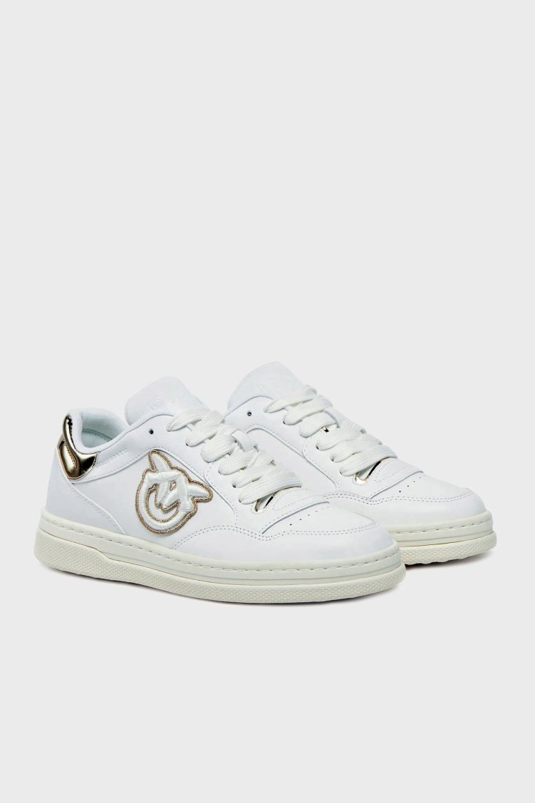 Pinko Logolu Hakiki Deri Sneaker Bayan Ayakkabı SS0077 P014 ZIA BEYAZ - Pinko (1)