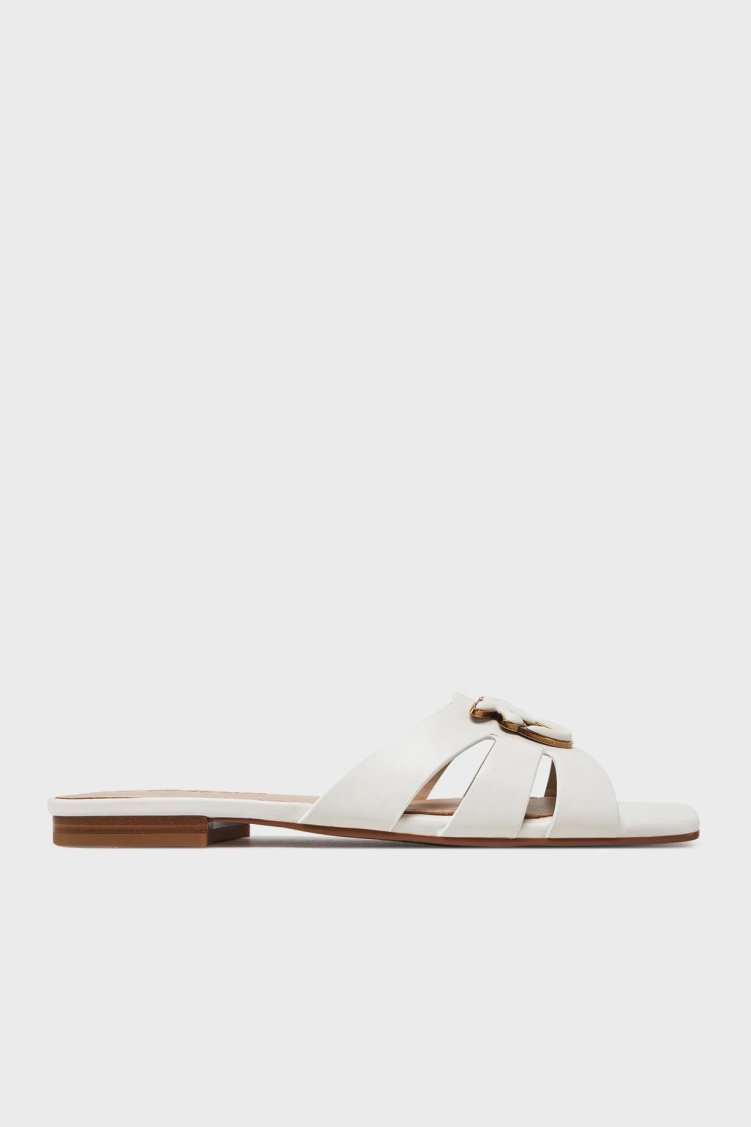 Pinko Logolu Pencereli Bayan Terlik SD0313 P003 Z12 EKRU - Pinko