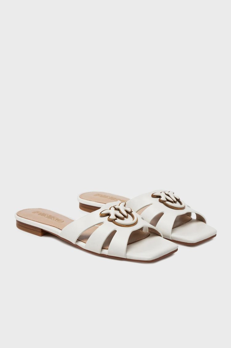 Pinko Logolu Pencereli Bayan Terlik SD0313 P003 Z12 EKRU - Pinko (1)